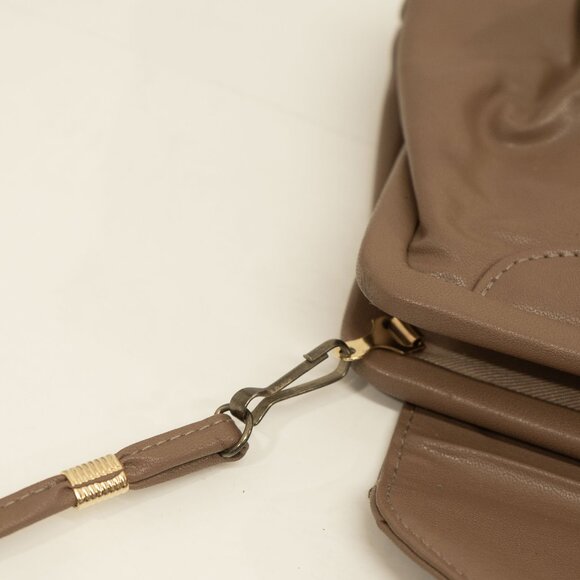 Vintage 70s Tan Brown Clutch Foldover Large Convertible Cross Body Shoulder Bag - Picture 15 of 15